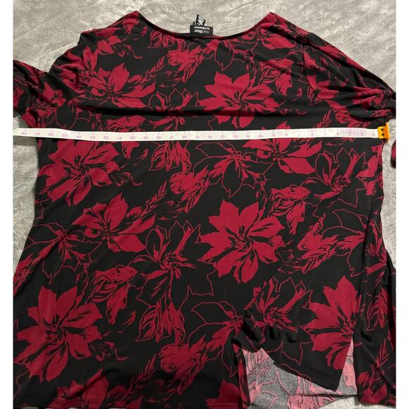 NWOT Catherines Women's Plus Size Anywear Tunic 3X 26/28W Red Black Floral - Picture 7 of 8